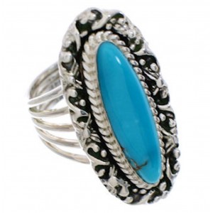 Southwest Sterling Silver Turquoise Ring Size 6-1/2 UX34488