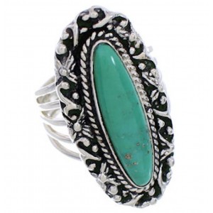 Turquoise And Sterling Silver Jewelry Ring Size 5-1/4 UX34512