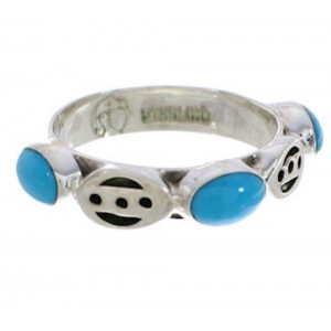 Authentic Sterling Silver Turquoise Stackable Ring Size 6-1/4 UX34673