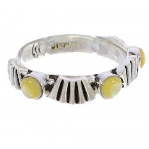 Southwest Yellow Mother Of Pearl Stackable Ring Size 8-1/2 UX34846