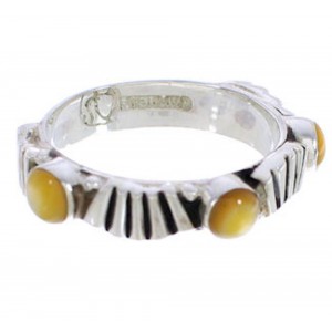 Genuine Silver Yellow Mother Of Pearl Stackable Ring Size 6 UX34868