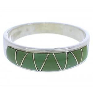 Turquoise Inlay Sterling Silver Southwest Ring Size 8-3/4 UX37039