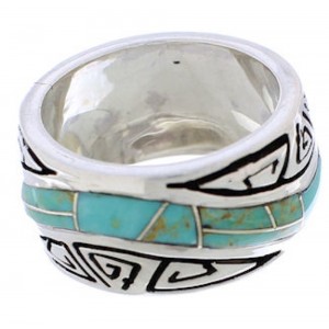 Turquoise Jewelry Southwest Water Wave Ring Size 5-1/2 EX40832