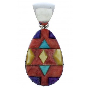 Multicolor Jewelry Southwestern Silver Pendant MX22219