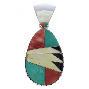 Southwestern Multicolor Silver Pendant MX22222