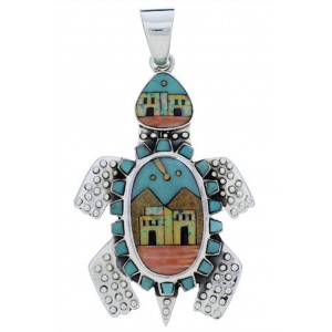 Multicolor Turtle Native American or Pueblo Design Pendant MX22271