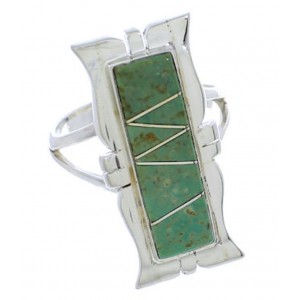 Southwestern Turquoise Jewelry Silver Ring Size 5-1/4 MX23559