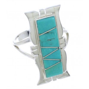 Sterling Silver Jewelry Turquoise Southwestern Ring Size 8-1/4 MX23589