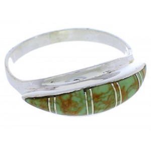 Sterling Silver Southwest Turquoise Inlay Ring Size 8-3/4 MX22402