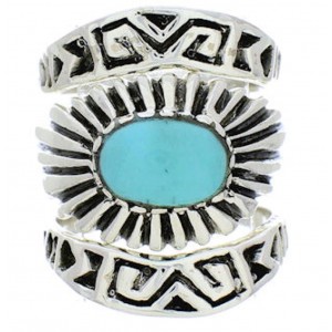 Southwestern Turquoise Silver Stackable Ring Set Size 6-1/4 UX33457