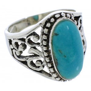 Turquoise Jewelry Authentic Sterling Silver Ring Size 4-3/4 UX33511