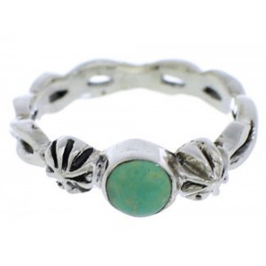Genuine Sterling Silver And Turquoise Ring Size 5-1/2 UX33554