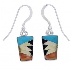 Southwestern Jewelry Multicolor Inlay Earrings EX32673