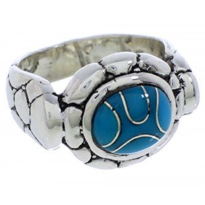 Genuine Sterling Silver Turquoise Inlay Ring Size 6-1/4 WX39042