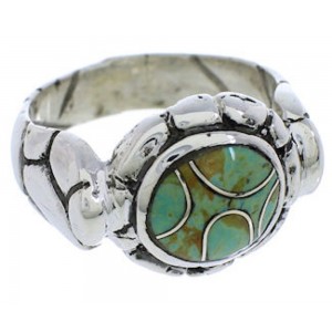 Sterling Silver Southwest Turquoise Ring Size 8-1/4 WX39308
