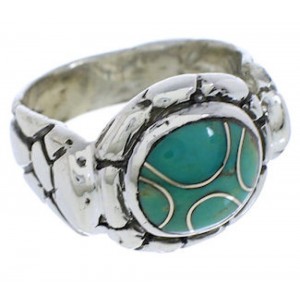 Genuine Sterling Silver Turquoise Jewelry Ring Size 8-1/4 WX39354