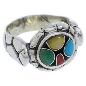 Authentic Sterling Silver Multicolor Jewelry Ring Size 5-1/2 WX39551