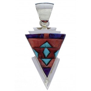 Multicolor Inlay Silver Jewelry Pendant PX30562