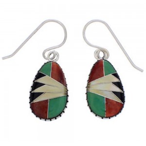 Sterling Silver And Multicolor Inlay Earrings EX32345