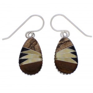Tiger Eye And Multicolor Inlay Southwest Earrings EX32359