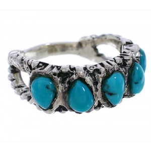 Authentic Sterling Silver And Turquoise Ring Size 6-1/4 WX34695