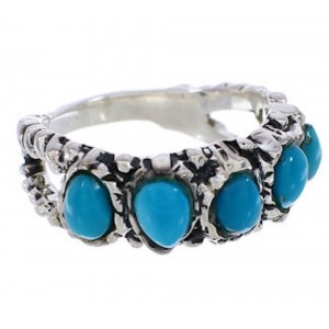 Turquoise Authentic Sterling Silver Ring Size 7-3/4 AX87459
