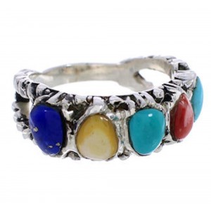 Sterling Silver Multicolor Southwest Ring Size 5-3/4 WX34839