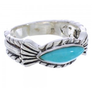 Turquoise Silver Jewelry Ring Size 7-1/4 WX34942