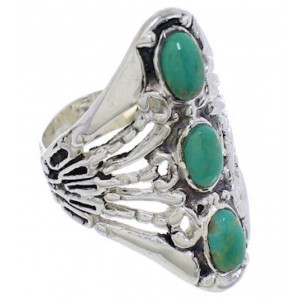 Genuine Sterling Silver And Turquoise Ring Size 4-1/4 UX32704