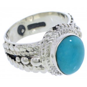 Southwest Genuine Sterling Silver Turquoise Ring Size 5-1/2 TX38822