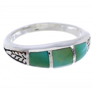 Genuine Sterling Silver Turquoise Inlay Ring Size 6-1/4 UX35199