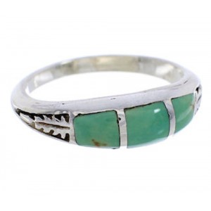 Silver And Turquoise Inlay Southwest Ring Size 6-1/4 UX35205