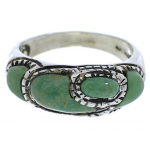 Southwest Silver Turquoise Ring Size 7-1/2 JX37410