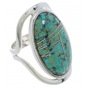 Authentic Silver Jewelry Southwest Turquoise Ring Size 5-1/2 JX37568