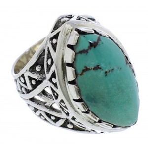 Authentic Sterling Silver Turquoise Southwestern Ring Size 5 TX38912