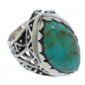 Southwest Turquoise And Silver Ring Size 5 TX38933