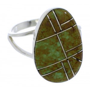 Silver Turquoise Inlay Southwest Jewelry Ring Size 5-1/2 TX39005