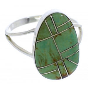 Turquoise Sterling Silver Southwestern Jewelry Ring Size 8-1/4 TX39126