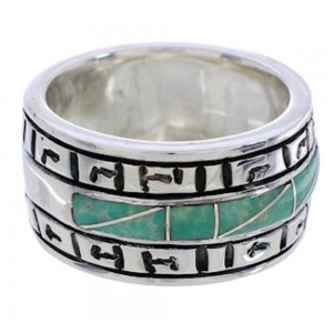 Turquoise And Sterling Silver Southwestern Ring Size 5-3/4 TX38517