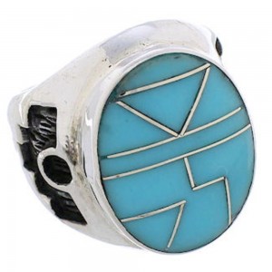 Silver And Turquoise Southwest Ring Size 5-1/2 TX38617