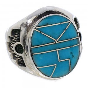 Authentic Sterling Silver Turquoise Southwest Ring Size 8-1/4 TX38632