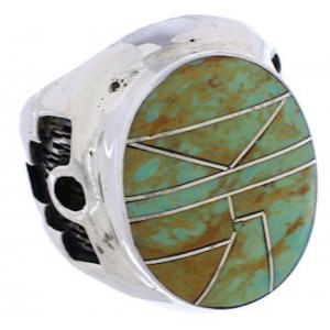 Southwestern Sterling Silver Jewelry Turquoise Ring Size 5-1/2 TX38686