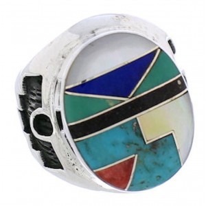 Authentic Sterling Silver Multicolor Southwest Ring Size 5-1/4 TX38725
