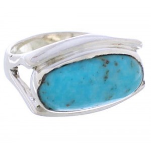 Sterling Silver Southwestern Turquoise Jewelry Ring Size 6-3/4 TX39754