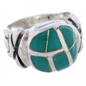 Silver Southwestern Turquoise Jewelry Ring Size 5-3/4 TX39984