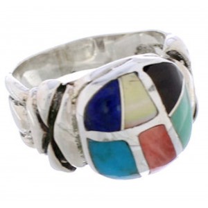 Sterling Silver Multicolor Southwest Ring Size 8-1/4 TX40032