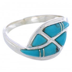 Turquoise Southwestern Silver Ring Size 4-3/4 AX87745