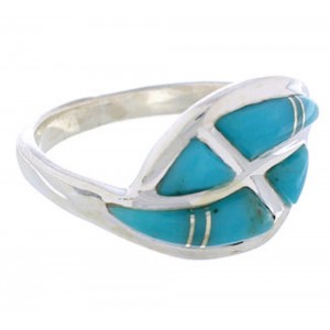 Genuine Sterling Silver Jewelry Turquoise Ring Size 4-3/4 WX41016