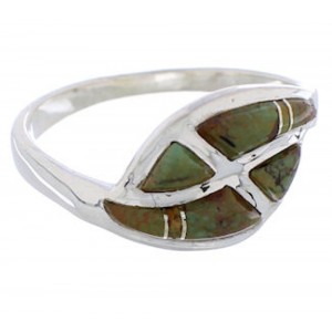 Sterling Silver Jewelry Turquoise Inlay Ring Size 8-1/4 WX41073