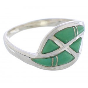 Southwest Turquoise Inlay Sterling Silver Ring Size 7-1/4 WX41111